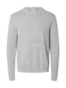 SELECTED Moški strukturiran pulover light grey