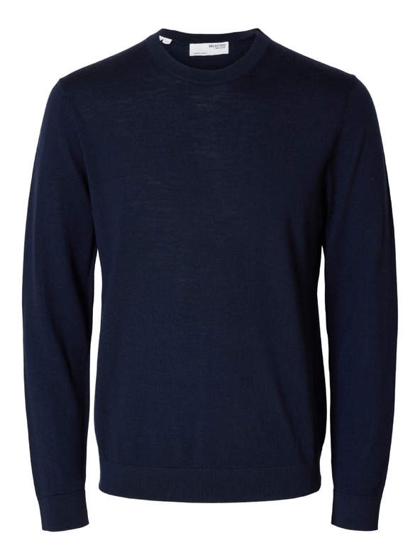 SELECTED Moški merino pulover navy blazer