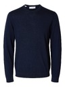 SELECTED Moški merino pulover navy blazer