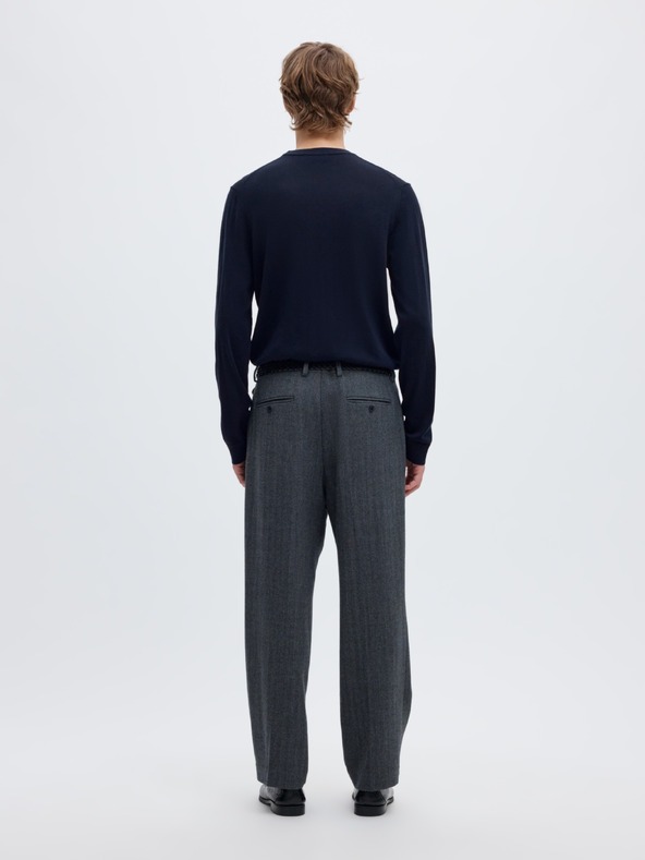 SELECTED Moški merino pulover navy blazer
