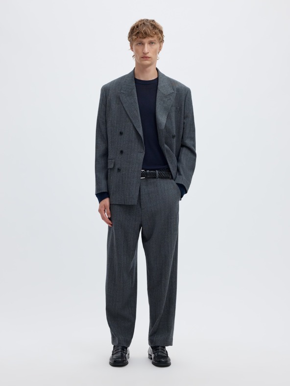 SELECTED Moški merino pulover navy blazer