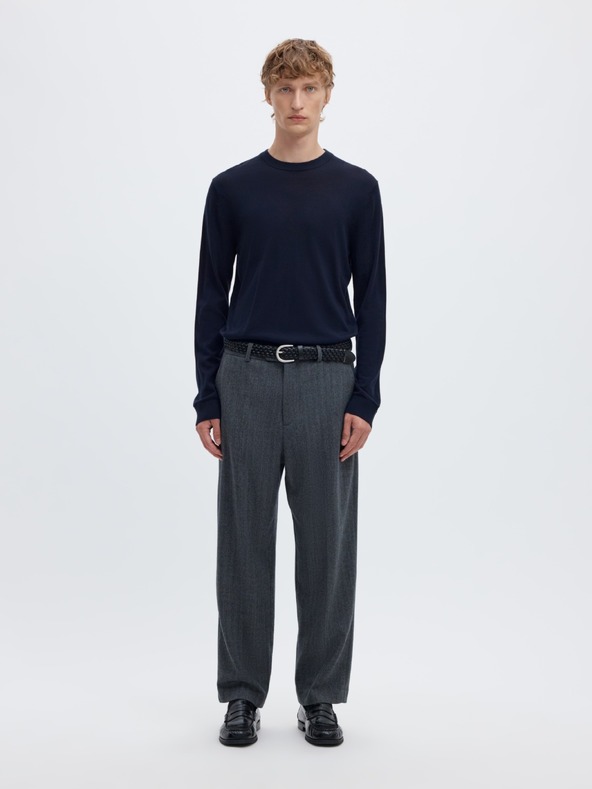 SELECTED Moški merino pulover navy blazer