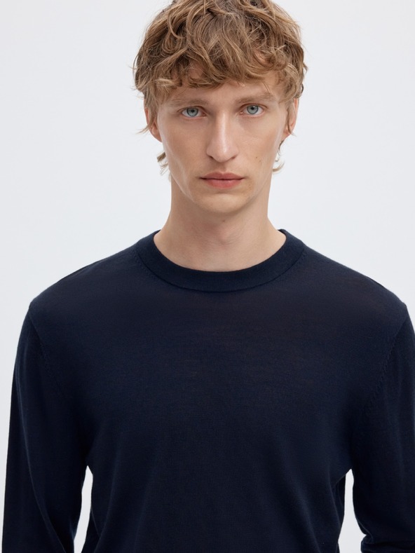 SELECTED Moški merino pulover navy blazer
