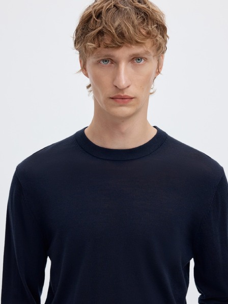 SELECTED Moški merino pulover navy blazer