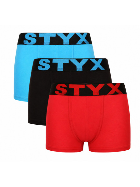 Styx Set treh - otroške boksarice Styx športni elastičen pas večbarvna