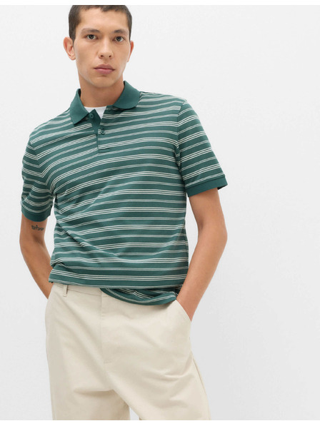 Marks & Spencer Prugasta polo majica iz čiste bombaže, barvane v nitki Marks & Spencer zelena