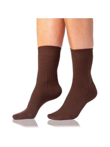 Bellinda COTTON RIB SOCKS - Ženske bombažne nogavice - rjava