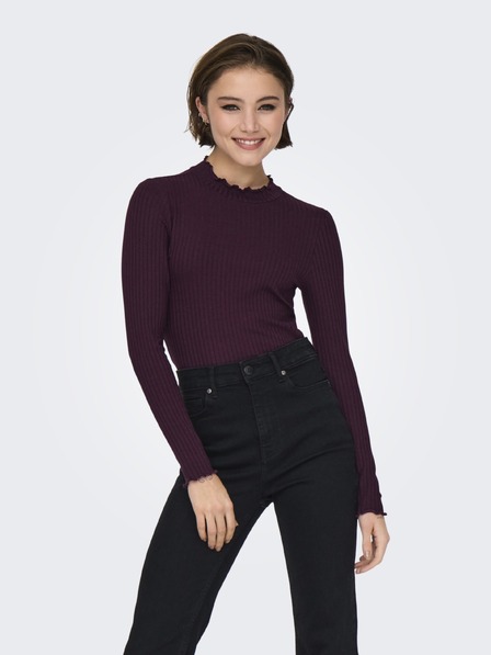 Jacqueline de Yong Majica z dolgimi rokavi FRANSISKA vinska
