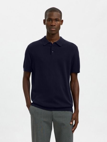 SELECTED Moško polo majico SELECTED modro