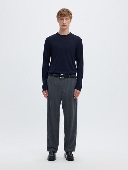 SELECTED Moški merino pulover navy blazer