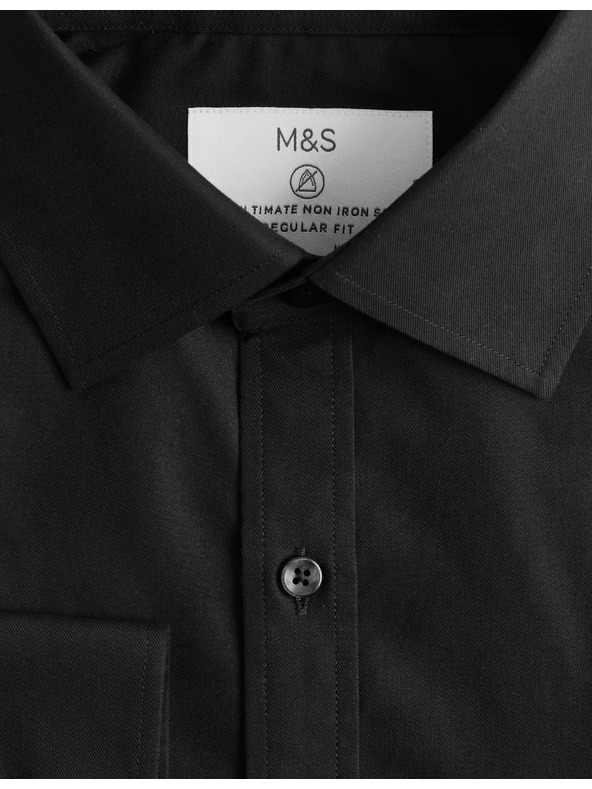Marks & Spencer Klasična bombažna srajca z nepremečkanim finišem Marks & Spencer črna