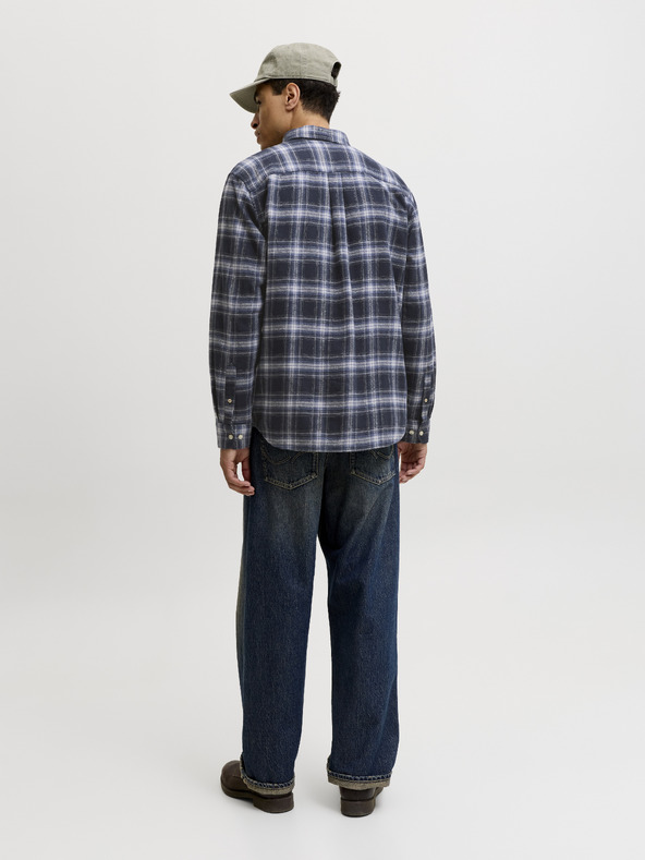 Jack & Jones Flanelna kostkasta moška srajca navy