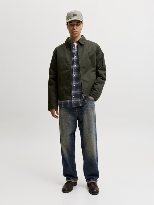 Jack & Jones Flanelna kostkasta moška srajca navy