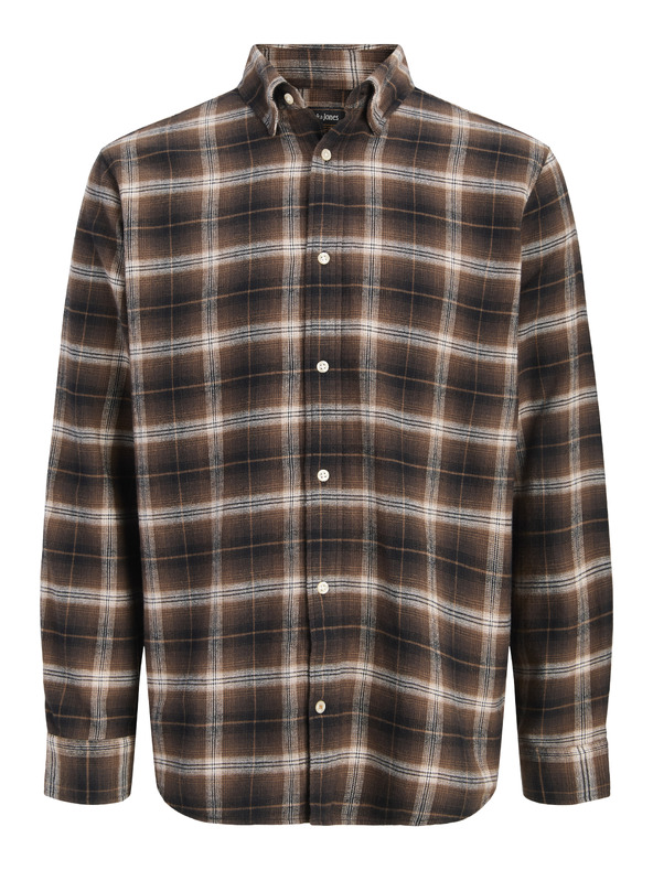 Jack & Jones Flanelna kostkasta moška srajca rjava