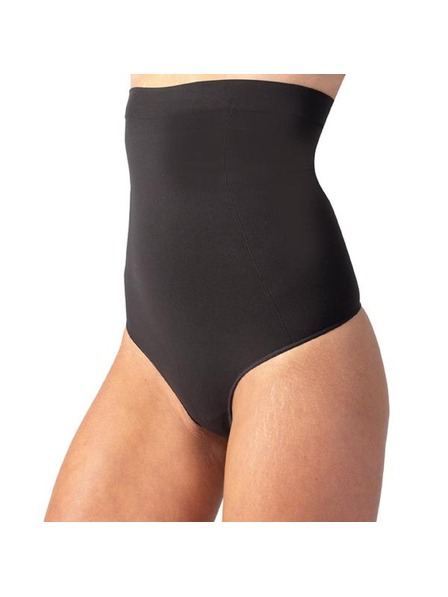 Bellinda INVISIBLE SILHOUETTE HIGH WAIST THONG - Ženske oblikovane tanga hlačke z visokim pasom - črne
