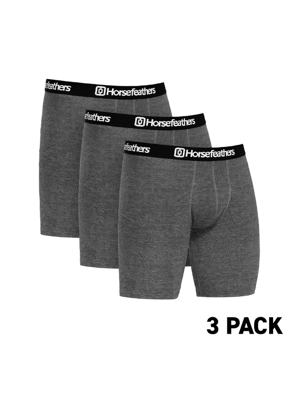 Horsefeathers Boxerke Dynasty Long 3Pack - heather anthracite