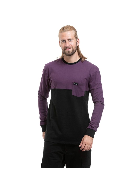 Meatfly Meatfly moški t-shirt z dolgimi rokavi Harvey Deep Purple / Black