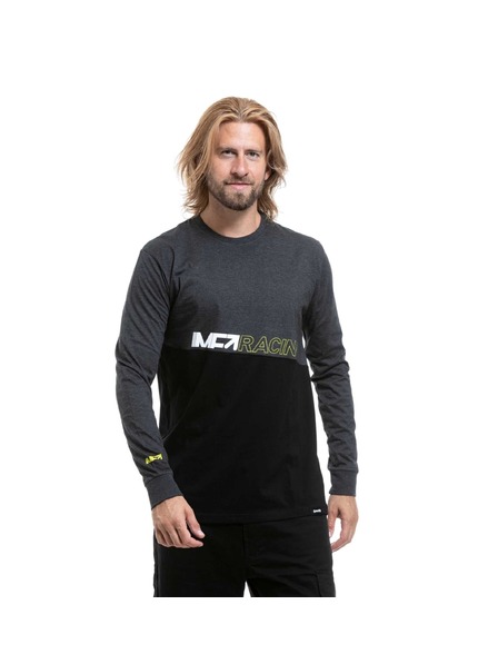 Meatfly Meatfly moški t-shirt z dolgimi rokavi Judgement Charcoal Heather / Black