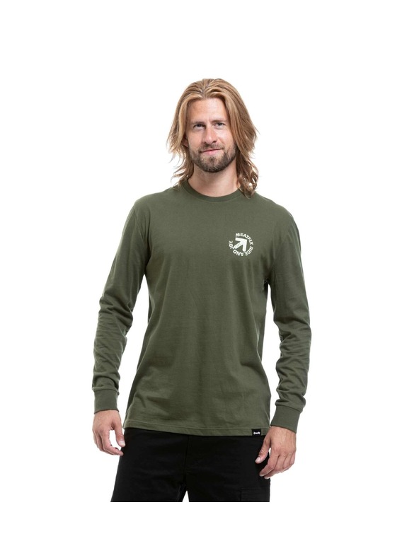 Meatfly Meatfly moški t-shirt z dolgimi rokavi Lonrrow Olive