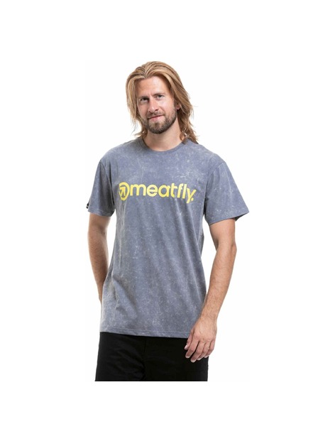 Meatfly Meatfly moški t-shirt MF Logo Pewter Acid Wash
