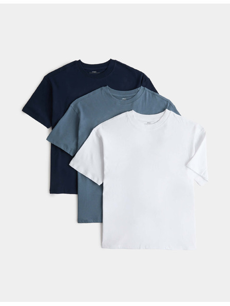 Marks & Spencer Enobarven t-shirt iz čistega bombaža, 3 kosi (6–16 let) Marks & Spencer mornarsko modra